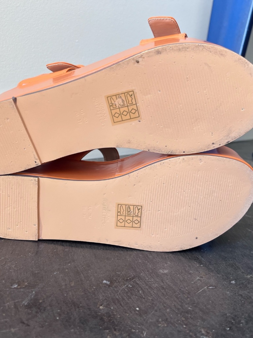 Urban Outfitters Orange "Violet" buckled platform sandal women 8 - Picture 4 of 13